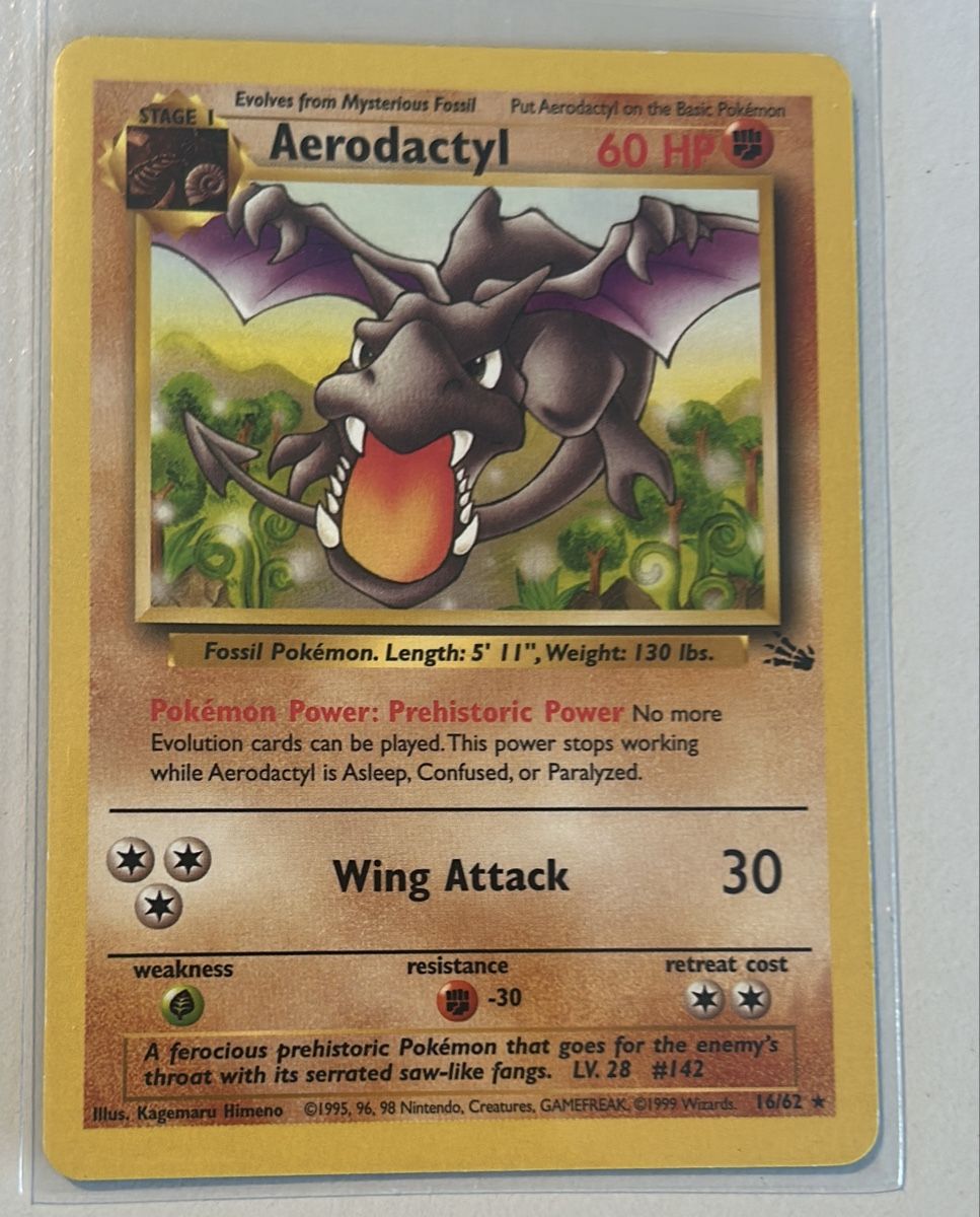 Aerodactyl Fossil 1 Edition Pokemon Karte Sehr Selten Gebraucht 
