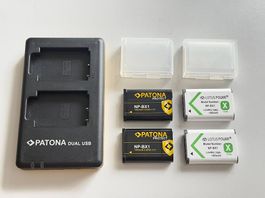 Patona Dual USB Ladegerät + 4x NP-BX1 Akkus