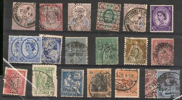 Alle Briefmarken: 20 Perfins (perforiert) – Gebraucht aus Lausanne von Whorvath