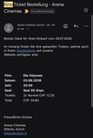 Kinoticket Die Odyssee 03.08.2026 Onyx Saal