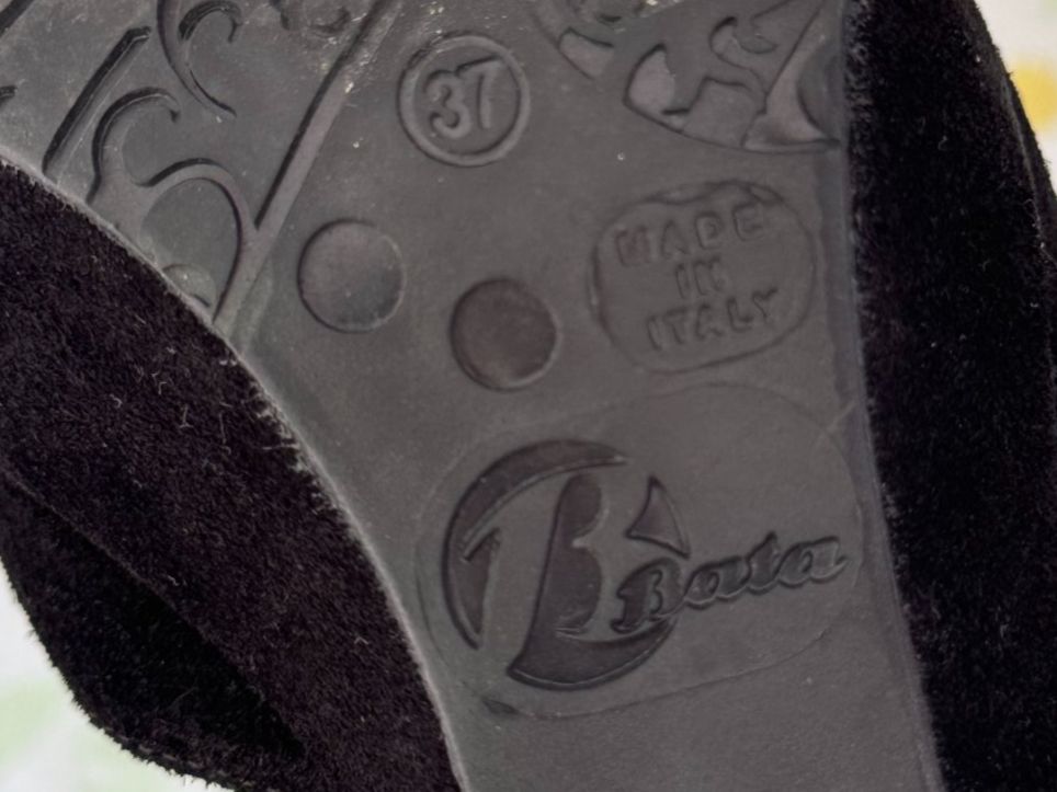 Scarpe da donna: Pointure 37 - Sandales à talon noires - Bata - Cuir – Usato da Genève venduto da Reveur 6