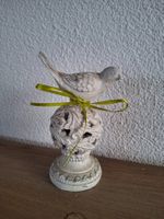 Deko Vogel auf Sockel, Vintage Look