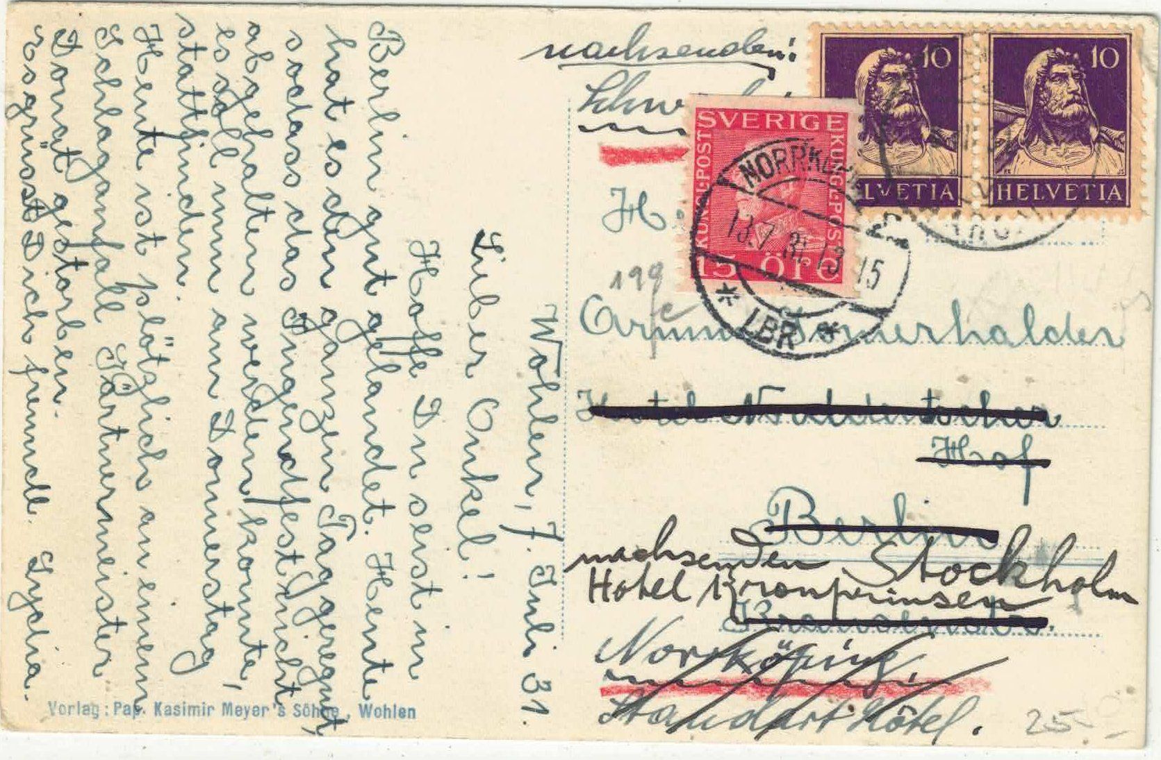 Cartoline postali: Wohlen AG - Waltenschwilerstrasse – Usato da Ettingen venduto da Kartenplanet 1