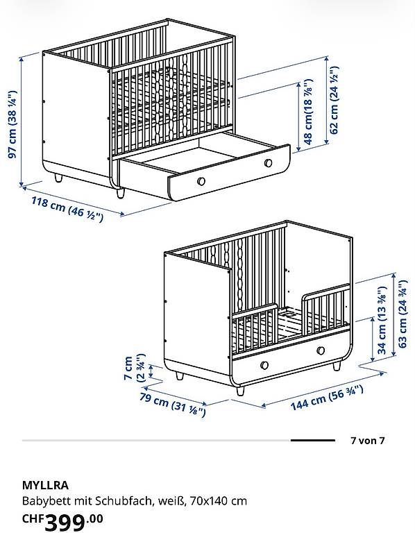 Letti: Babybett / Kinderbett – Nuovo e nell'imballaggio originale da Horw venduto da Sijmij 3