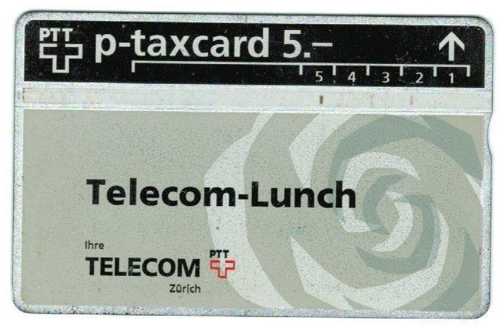 Cartes de téléphone: Taxcard V-40 Telecom-Lunch – D'occasion à Zürich par Tolima194