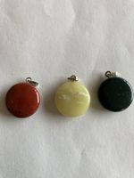 3er Set Edelstein-Anhänger verschiedene Farben, Neu