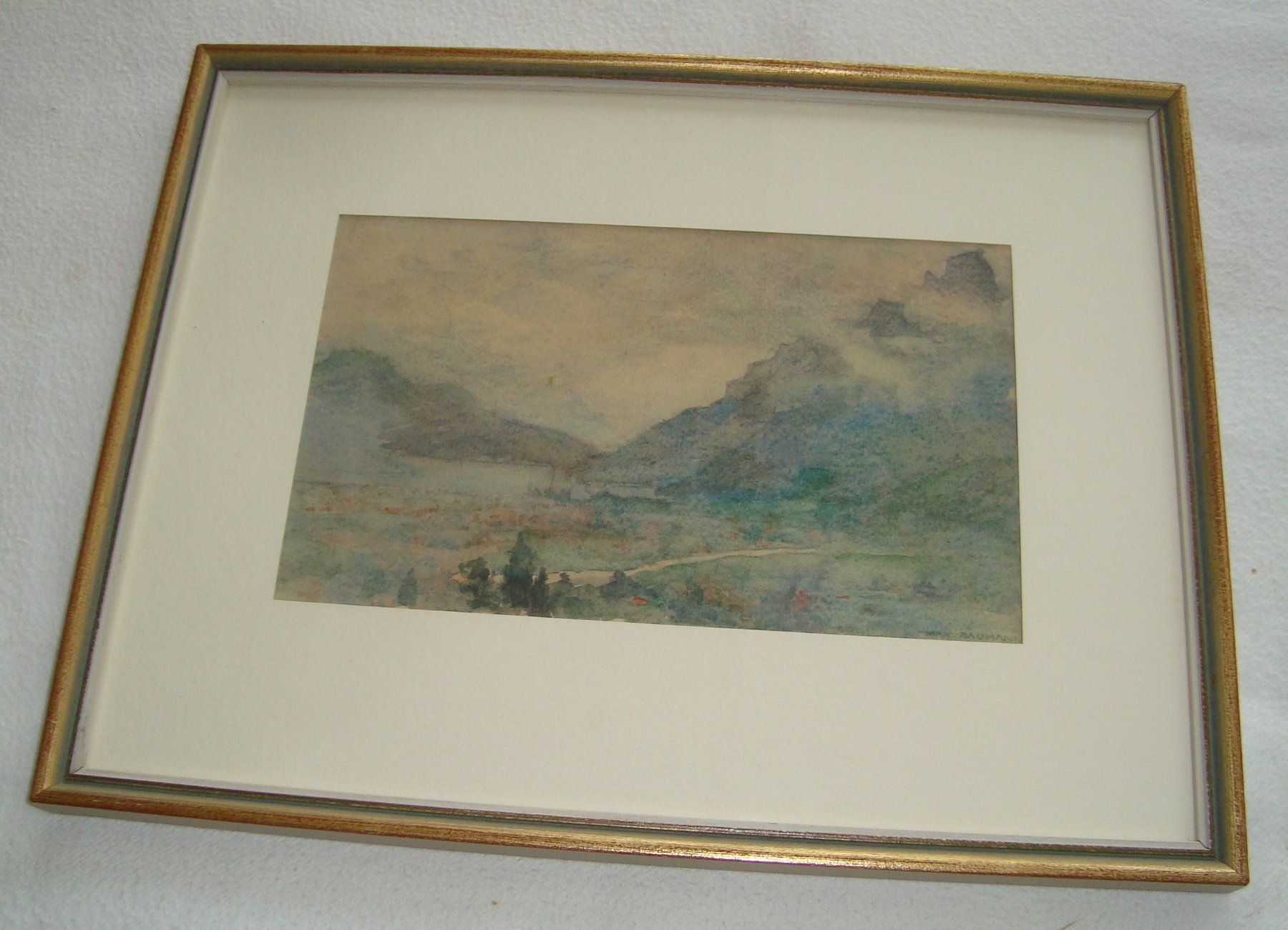 Dipinti: Max Baumann, Aquarell Landschaft, Kleinformat – Usato da Oberdorf NW venduto da Lufao