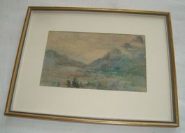 Max Baumann, Aquarell Landschaft, Kleinformat