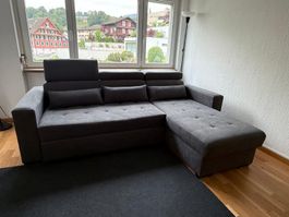 Carryhome ECKSOFA Webstoff Graphitfarben