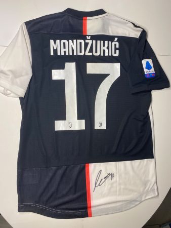 Juventus #17 Mandzukić Match Trikot mit Unterschrift