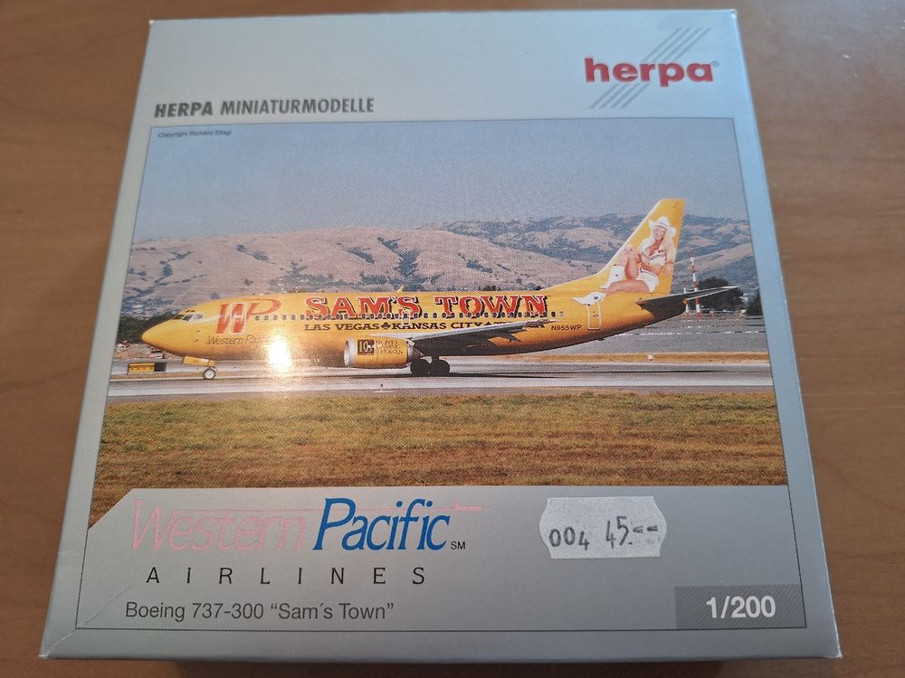 Modèle Avion Western Pacific 737-300 Les Simpson N949WP, Avec Support