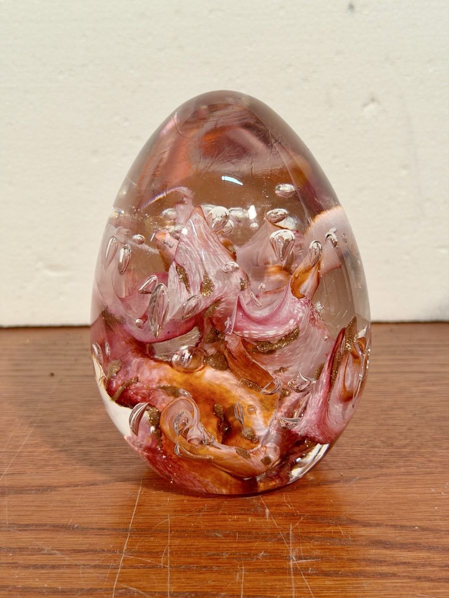 Bicchieri: Handblown Glass Egg Paperweight - Signed Luzoro 2000 – Usato da Lausanne venduto da artnouveau04