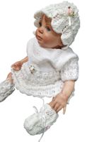 Ensemble robe bébé 100% coton  3 pcs. Fait main Unique