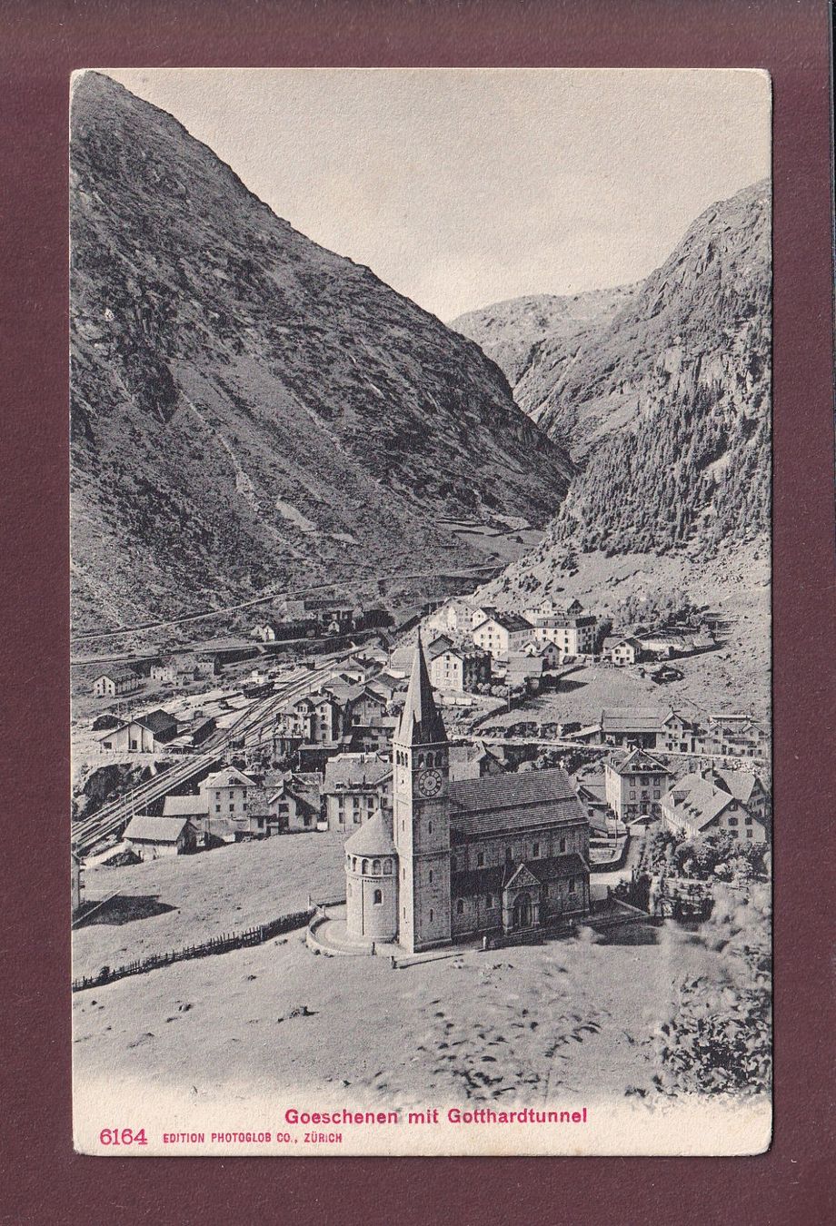 Cartoline postali: GÖSCHENEN - Kirche - Bahn – Usato da Pully venduto da nicecards