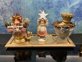 Weihnachtsdeko Herbstdeko Engel Kerzen Fensterdeko Gold