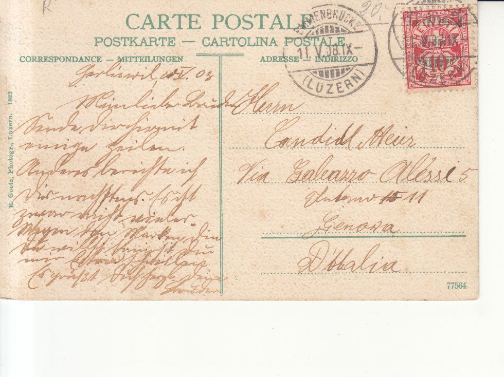 Cartoline postali: Luzern Kaserne 1908 – Usato da Bürglen TG venduto da StampGraf 1
