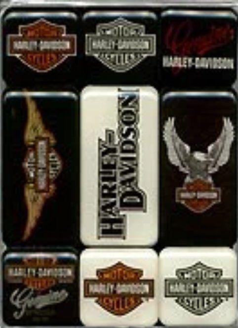 Magnete Harley Davidson Logo #1 - Acrilico Rosso Bianco Blu 8,3x5,1cm - Foto 5