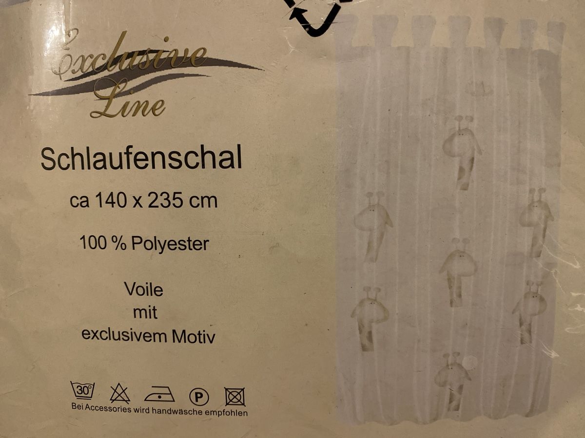 Tende: Schöner Giraffen Schlaufenvorhang Set 2 Stück Kinderzimmer – Nuovo e nell'imballaggio originale da Niederbüren venduto da funkel06 2