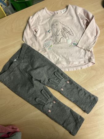 Next H&M Set Langarmshirt und Leggings Hase Gr. 86