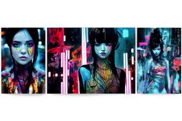 Cyber girls DS0029 ⚡️ XXL Set mit 3 Kunstdrucken 60x160cm