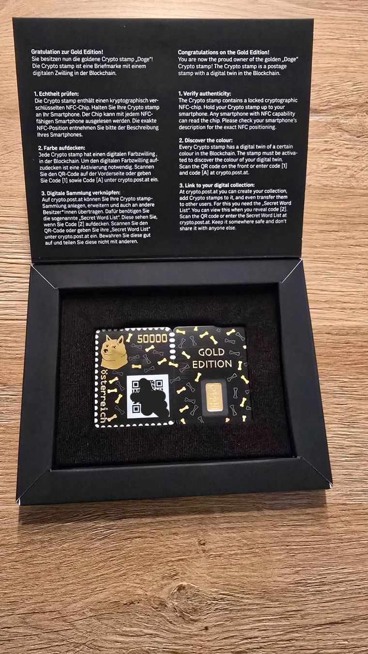Alle Briefmarken: Crypto Stamp - Gold Edition Doge 2021 – Neu und originalverpackt aus Bäretswil von Cediii