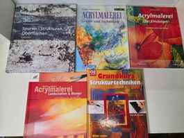 Grosses Buchpaket Acrylmalerei 18 Bücher Malkurse 10KG TOP