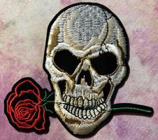 (KOPIE) Patch Totenkopf mir Rose