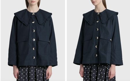 Veste bleu marine  coton et lin ganni