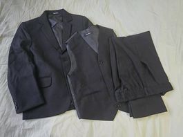 kinder Anzug Blazer Gilet 134 kids suit black Kinderanzug