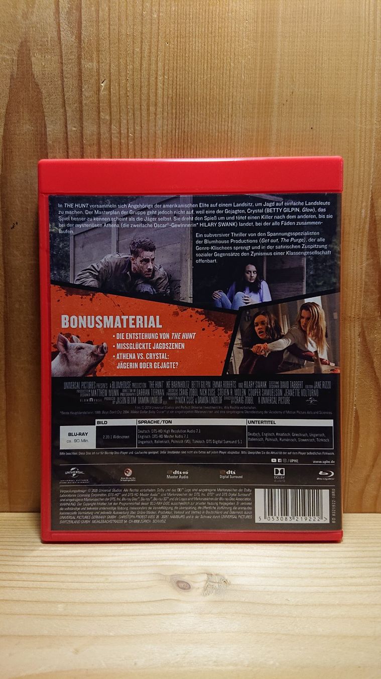 Tutti i DVDs: THE HUNT Blu-Ray mit Betty Gilpin – Usato da Wilderswil venduto da Exebub 1