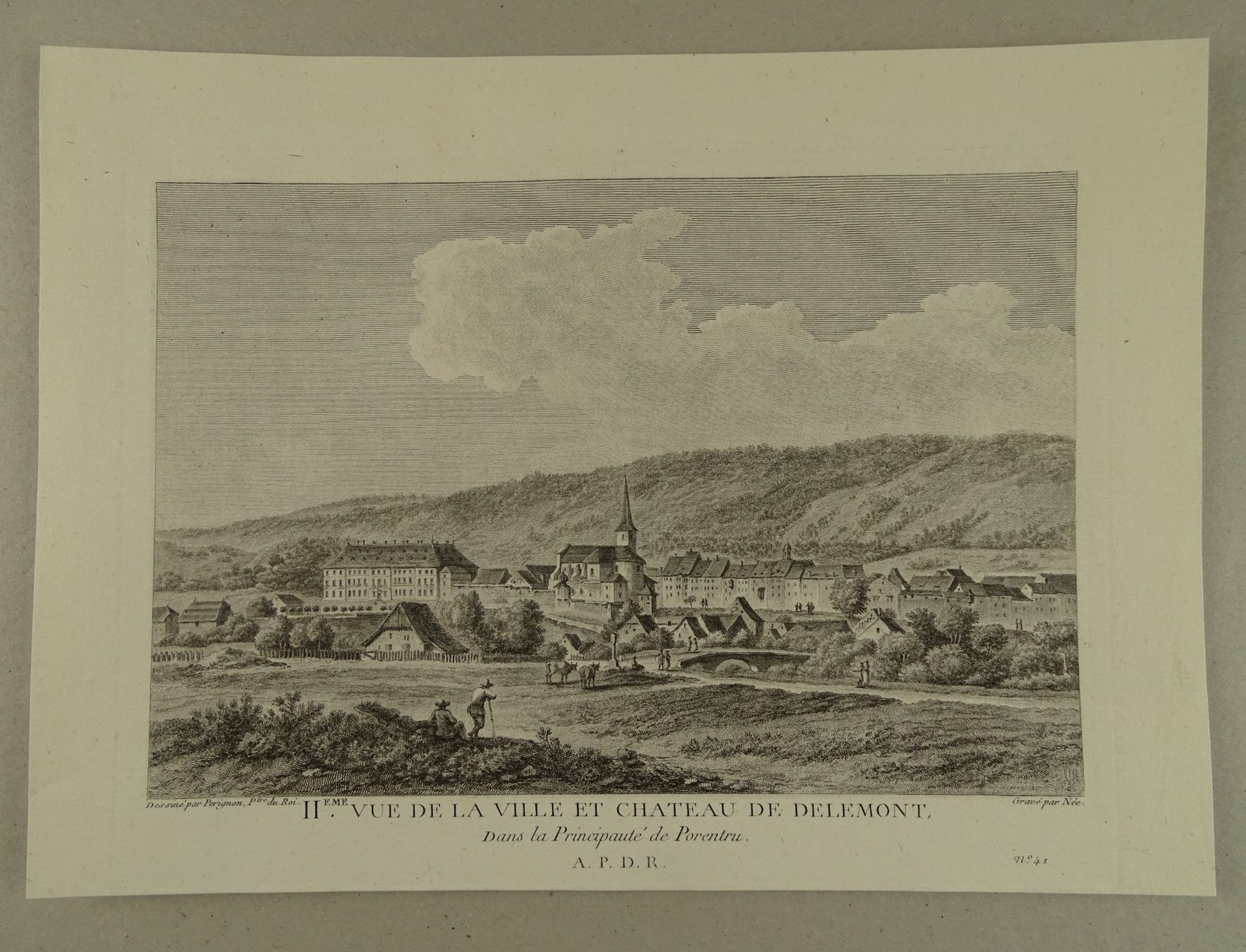Incisioni: DELÉMONT, KUPFERSTICH 1780 – Usato da Grüningen venduto da Kartensammler