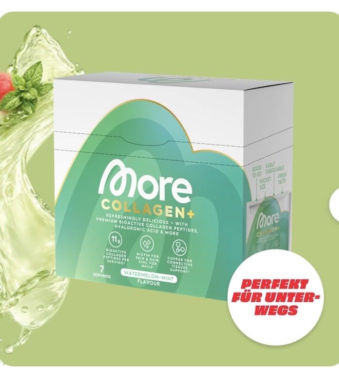 More Nutrition Aliments & Spécialités: More Collagen+ Pulver Watermelon Mint 6 Beutel – Neuf avec emballage d'origine à Dielsdorf par lor_j5qt 4