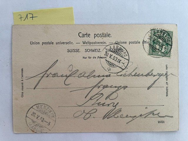 Cartoline postali: alte Ansichtskarte Aarburg, 1903 mit Stempel – Usato da Niederwil AG venduto da dahu75 1