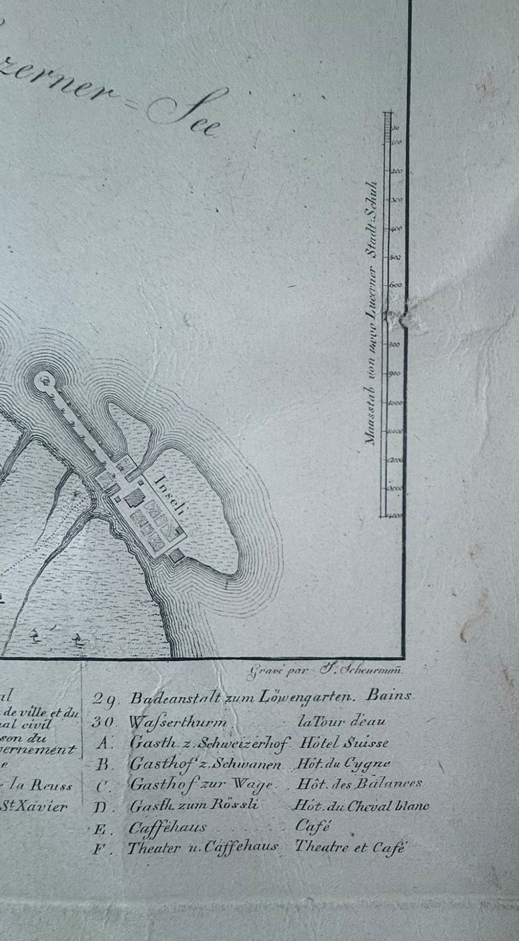 Incisioni: Historischer Stadtplan Luzern 1848 – Usato da Mönchaltorf venduto da Speedy453 5