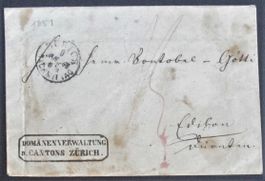 1851 Briefumschlag von Zürich nach Ebikon