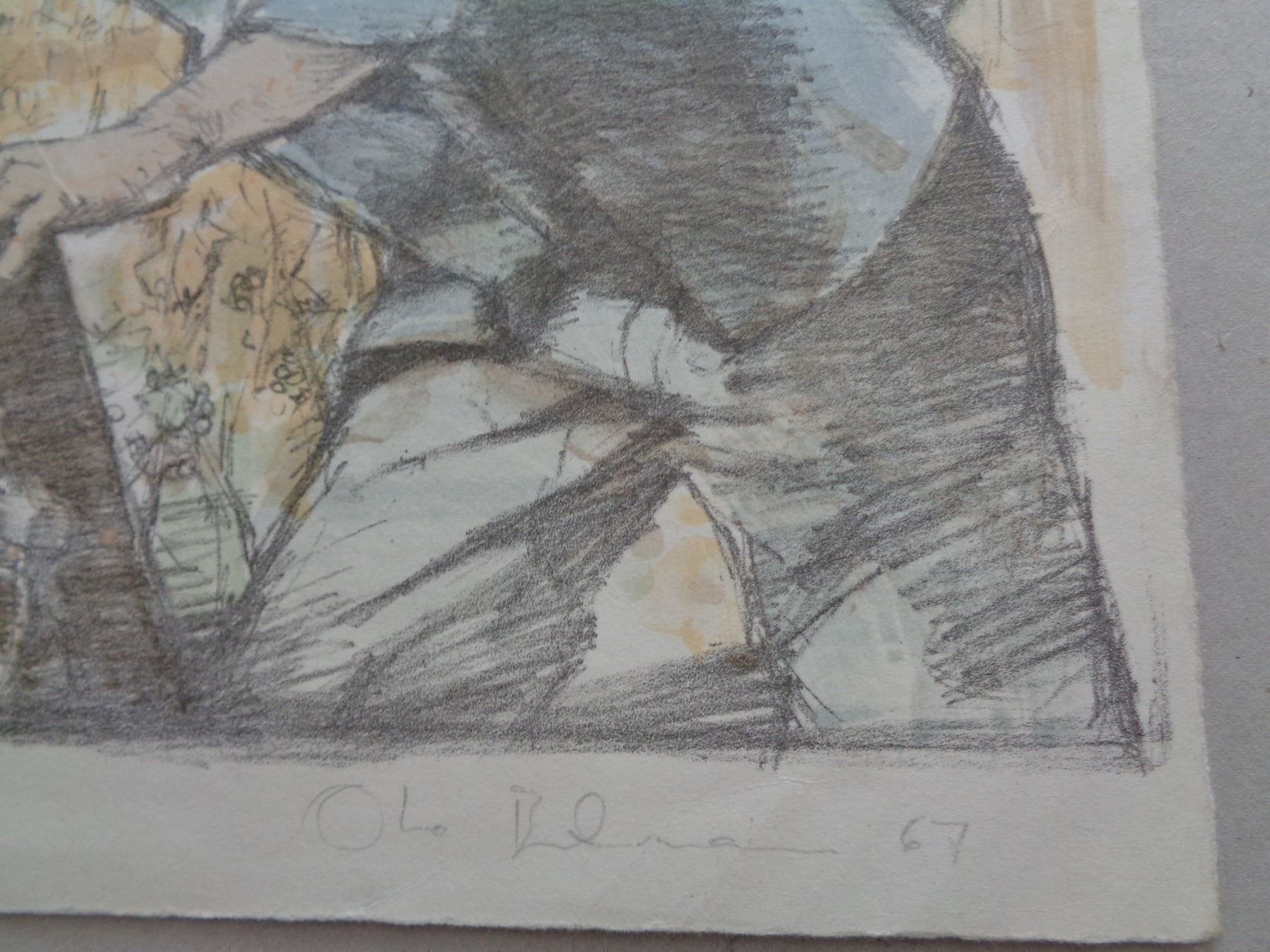Grafica & Litografie: Lithografie Weinlese 1967 hinter Glas – Usato da Chur venduto da omonia 1
