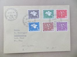 Satzbrief FDC UNO Genfer Ämter (OMM) 1956