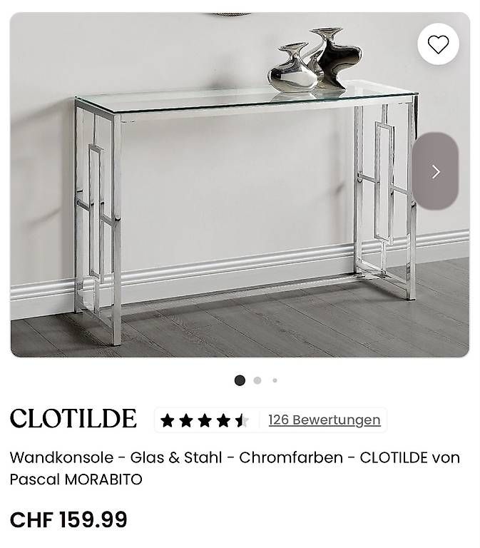 Console: WandKonsole aus Glas & Stahl – Usato da Basel venduto da AdrianaGea 1