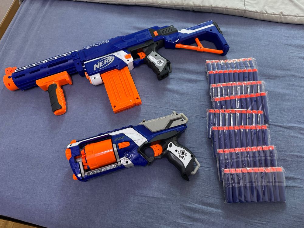 Fusil Nerf N-Strike Elite Retaliator - Occasion Très Bon état, Testé Avec Accessoires