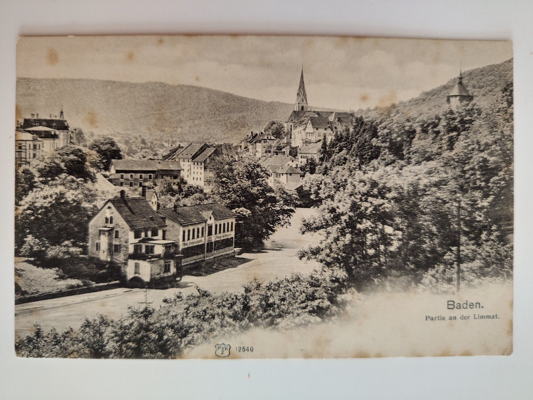 Cartoline postali: Alte Ansichtskarte "Baden, Partie an der Limmat" – Difettoso da Ohmstal venduto da Lebensfreude05