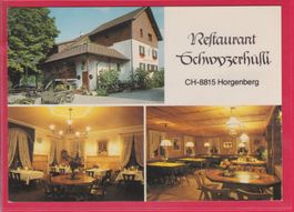 WERBEKARTE, RESTAURANT SCHWYZERHÜSLI, HORGENBERG, 6.10.1986