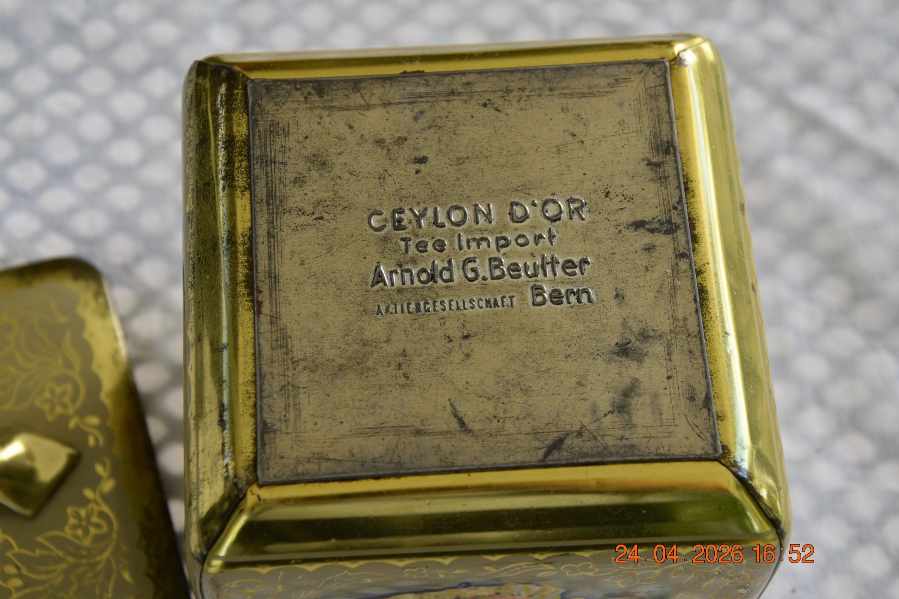 Zuccheriere: Schöne alte Teedose. Ceylon d'OR. Tee Import A. Beutler, BE – Usato da Suhr venduto da indigo23 2