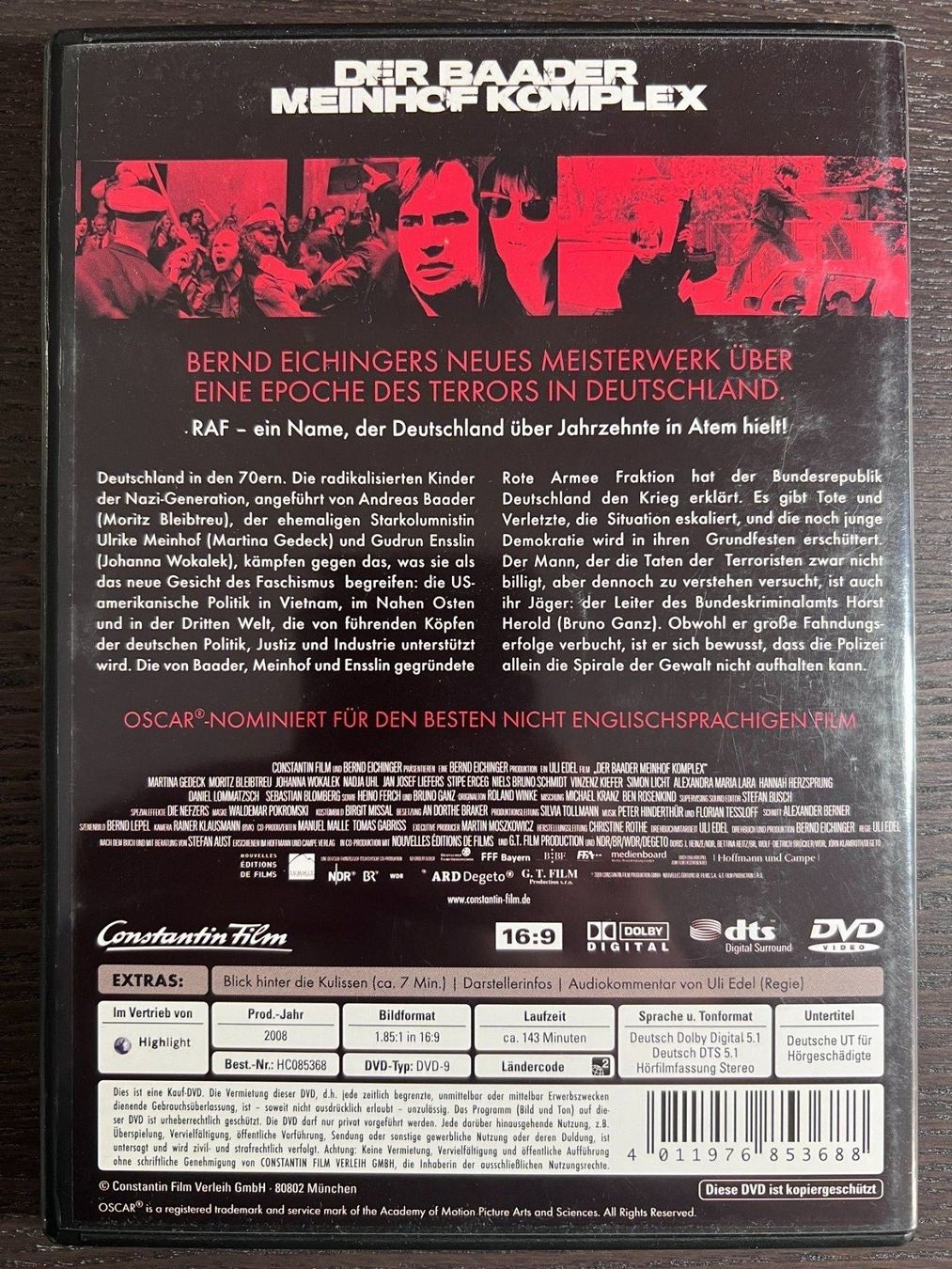 Tutti i DVDs: Der Baader Meinhof Komplex – Usato da Zürich venduto da FilmFreunde 1