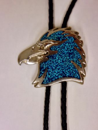Bolo Tie Western Krawatte Cowboy ADLER ADLERKOPF TÜRKIS USA