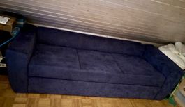 Schlafsofa dunkelblau 3er Sofa guter Zustand