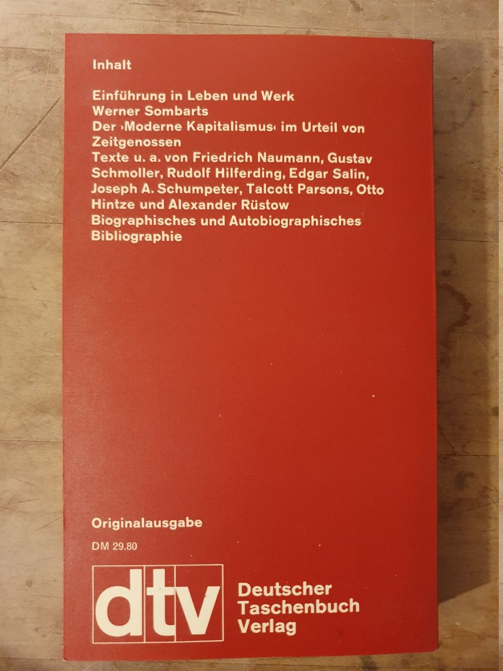 Libri: Moderner Kapitalismus Sombarts DTV – Usato da Zürich venduto da loosebone 1