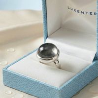Stilvoller Designer Silberring 925 mit Bergkristall-Cabochon