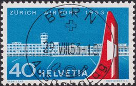 1953, Nr.313 (Zürich Flugplatz)+Ersttags Vollstempel, 100.-+