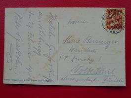 1915 J3 mit Vollstempel auf Bahnpost-Karte (HELVETIA) 400.-+