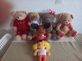 Stofftier-Set Teddybär Elch Puppe verschiedene Grössen 6e...
